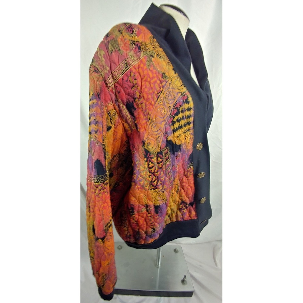 Women's Vintage 90s MA Studio Multi-Color Blazer Jacket Size Medium - Picture 4 of 8